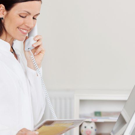 Dentist with patient